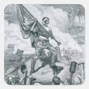 Sergeant Jasper at the Battle of Fort Moultrie Square Sticker