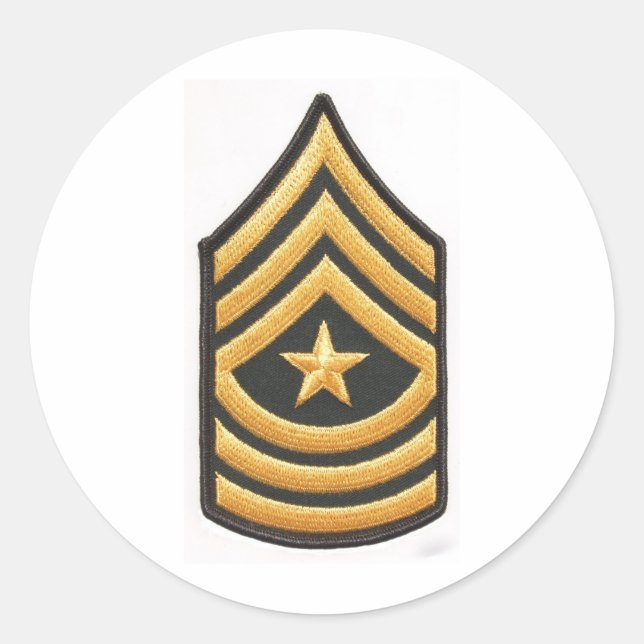 SERGEANT MAJOR E-9 CLASSIC ROUND STICKER (Front)