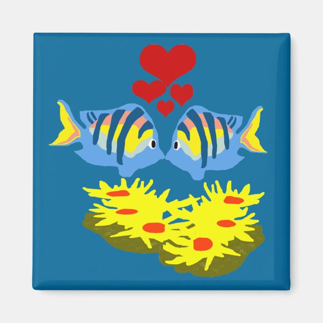 Sergeant Major fish kissing magnet (Front)