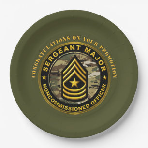 Sergeant Major Promotion Paper Plate