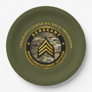 Sergeant Promotion Paper Plate