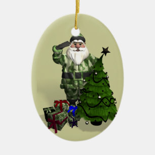 Sergeant Santa Claus Ceramic Tree Decoration