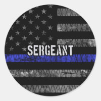 Sergeant Thin Blue Line Distressed Flag