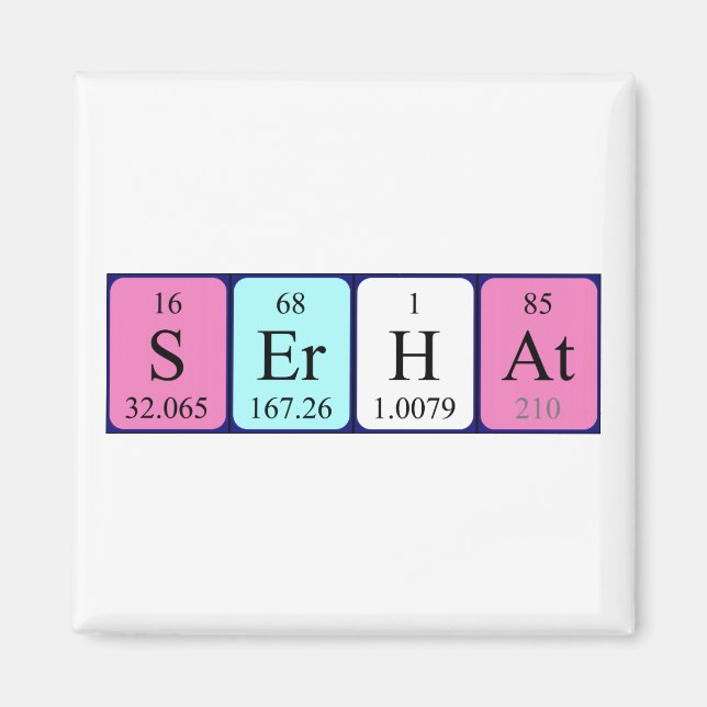 Serhat periodic table name magnet (Front)