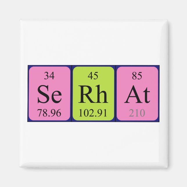 Serhat periodic table name magnet (Front)