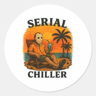 Serial Chiller Funny Horror Hockey Mask Vacation Classic Round Sticker