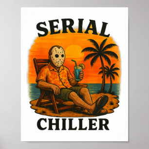 Serial Chiller Funny Horror Hockey Mask Vacation Poster
