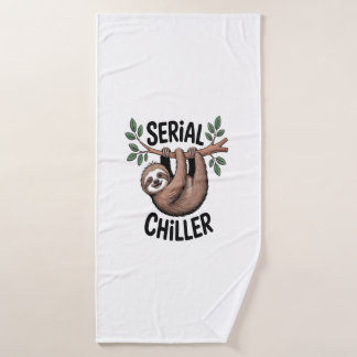 Serial Chiller Sloth Hanging from Branch Bath Towel