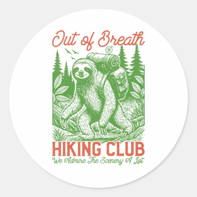 Serial Chiller Sloth Hanging from Branch Classic Round Sticker (Front)