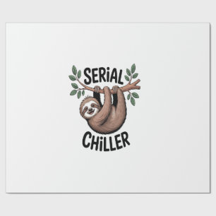 Serial Chiller Sloth Hanging from Branch Wrapping Paper