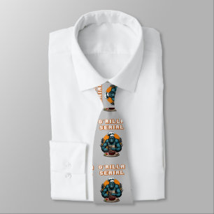 Serial G'rilla Master BBQ Griller Fun Pun Tie