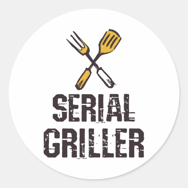 Serial griller Grill BBQ master Grill cutlery Classic Round Sticker (Front)