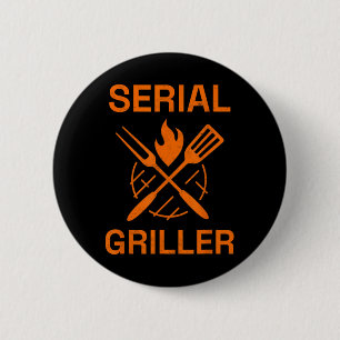 Serial Griller Grilling Bbq Grill Master Smoker Co 6 Cm Round Badge