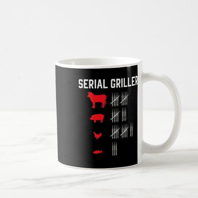 Serial Griller Grilling Grillmaster Rbecue Bbq  Coffee Mug (Right)