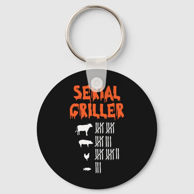 Serial Griller Lazy Halloween Costume Funny Bbq Ch Key Ring (Front)