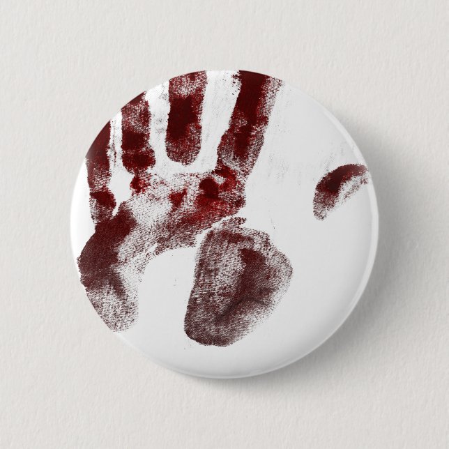 Serial killer blood handprint 6 cm round badge (Front)