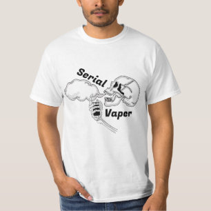 Serial Vaper   Vaping Skull and Bones  T-Shirt