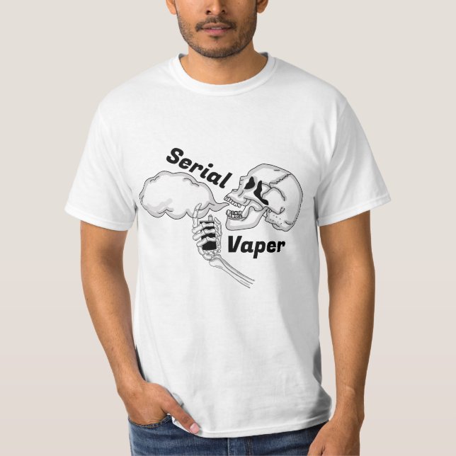Serial Vaper | Vaping Skull and Bones  T-Shirt (Front)