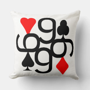 SERIE POKER CARTA 9 RED & BLACK SIMPLE CUSHION