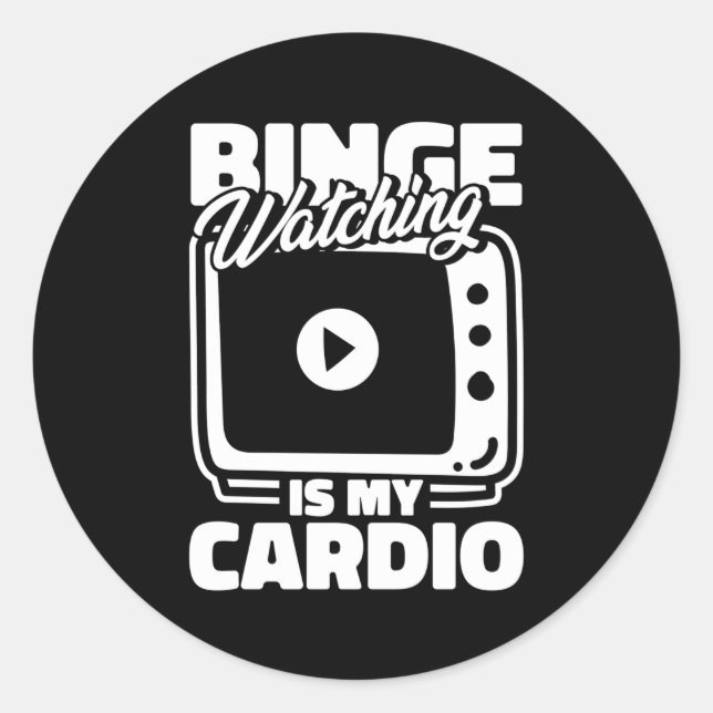 Series Binge Watching Tv Show Programmes Movies Classic Round Sticker (Front)