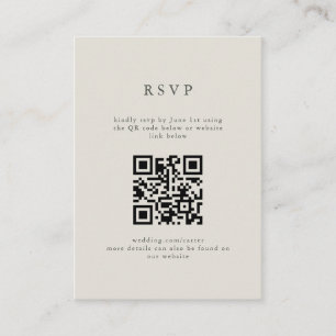 Serif Elegant Modern Wedding QR Code RSVP  Enclosure Card