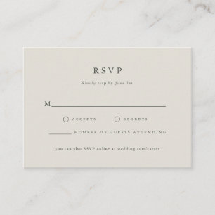 Serif Elegant Modern Wedding RSVP Enclosure Card
