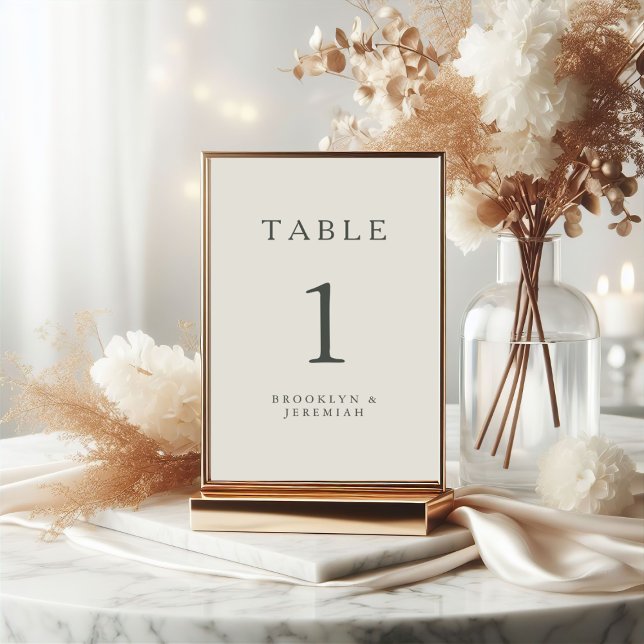 Serif Elegant Modern Wedding  Table Number (Creator Uploaded)