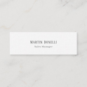 Serif Font Classical Simple Professional Linen Mini Business Card