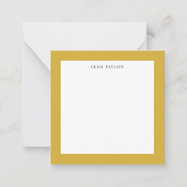 Serif Font Simple Professional Plain Gold White Card (Front)