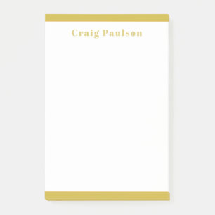 Serif Font Simple Professional Plain Gold White Post-it Notes