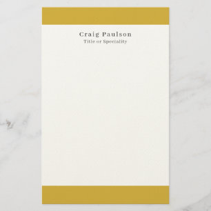 Serif Font Simple Professional Plain Gold White Stationery