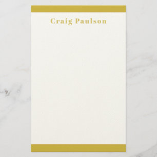 Serif Font Simple Professional Plain Gold White Stationery