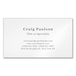 Serif Font Simple Professional Plain Minimalist Magnetic Business Card