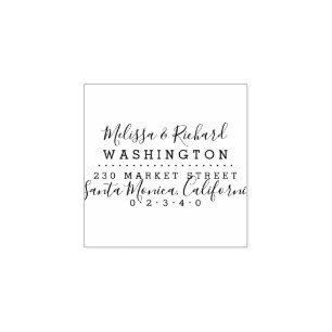 Serif & Script Wedding Return Address Rubber Stamp