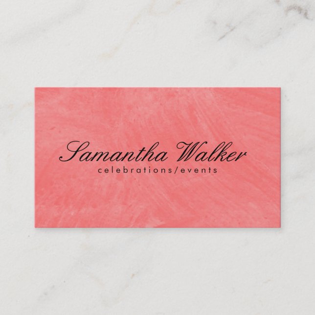 Serif Type / Brush Texture (Guava) Business Card (Front)