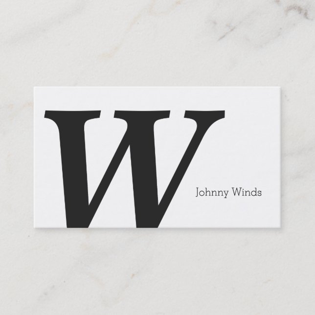 Serif Type Monogram (variation 2) Business Card (Front)