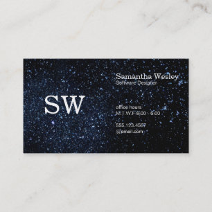 Serif Type Monogram Variation / Night Sky Business Card
