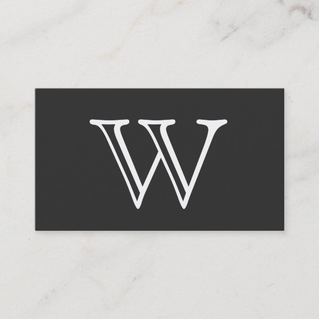 Serif Type Monogram (white) Business Card (Front)