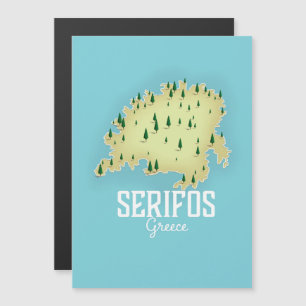 Serifos Greek Map Illustrated travel poster
