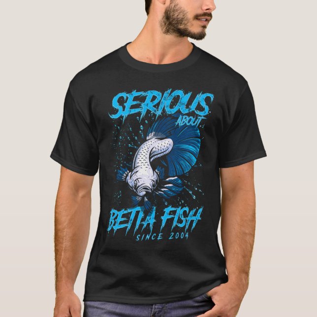 Serious About Betta Fish Keeper Since 2004 T-Shirt (Front)