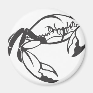 Serious Blue Crab in Black and White Magnet