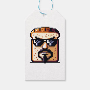 Serious Bread - Funny Pixel Art Retro Character Gift Tags