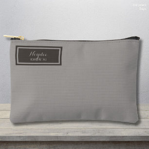 Serious Classic Minimal Simple Grey Accessory Pouch