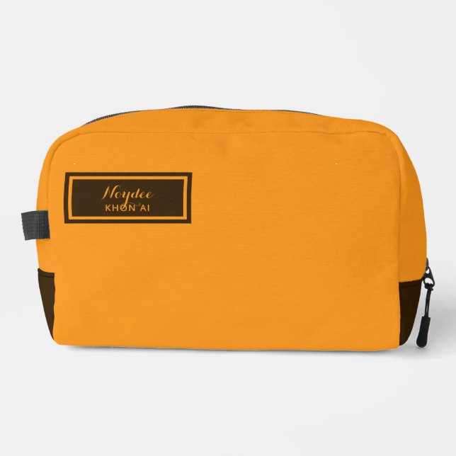 Serious Classic Minimal Simple Orange Dopp Kit (Front)