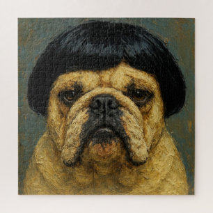 Serious Dog Oil Painting (#1) Jigsaw Puzzle