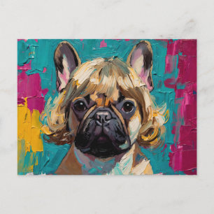 Serious Dog Oil Painting (#3) Postcard