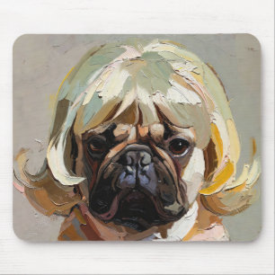 Serious Dog Oil Painting (#4) Mouse Pad