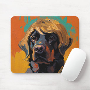Serious Dog Oil Painting (#6) Mouse Pad