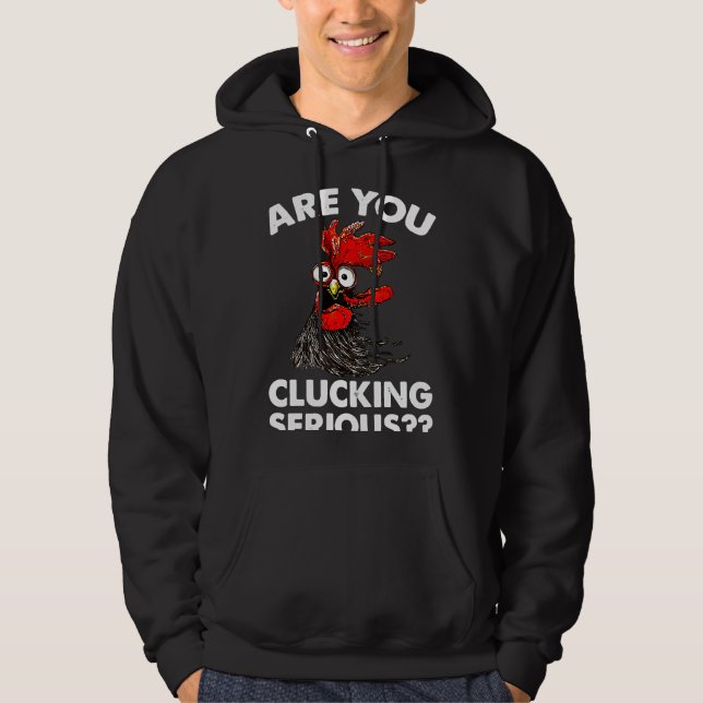 Serious Farmer Chicken   Hoodie (Front)