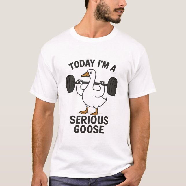  Serious Goose Funny Animal T-shirt (Front)